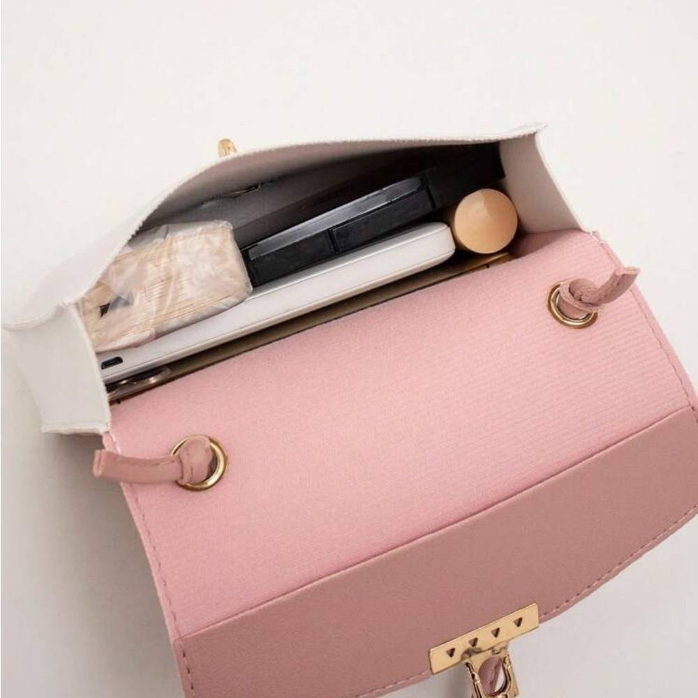 ⚠️Clearance Pink and White Color Block Crossbody Bag - Picture 5 of 5